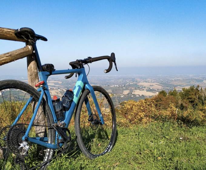 Percorso Eddy Merckx: a 386 mt s.l.m il panorama è uno spettacolo.